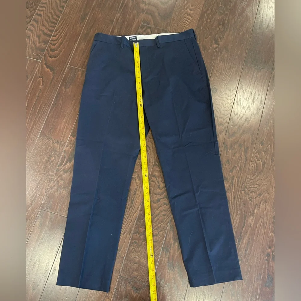 J. CREW Flex Bedford Chino Blue Pants Size 36x32 Flat Front NEW